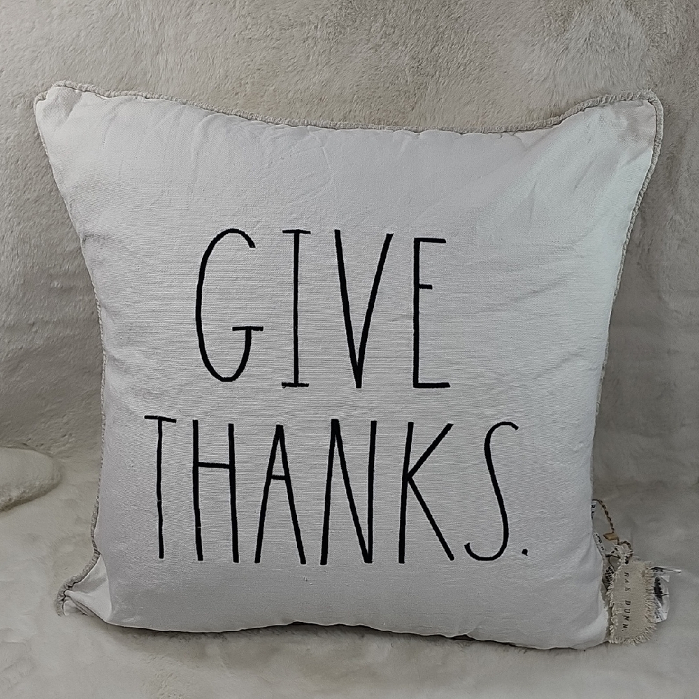 Rae Dunn 18" Give Thanks Decorative Pillow